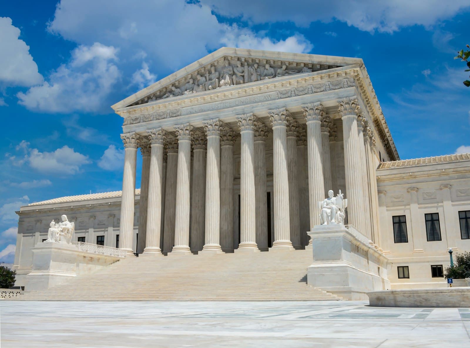 Classical columns representing law and justice